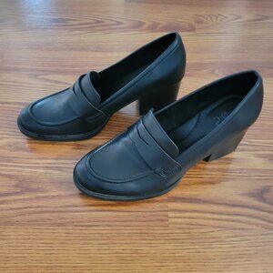 BOC Black Heeled Loafers